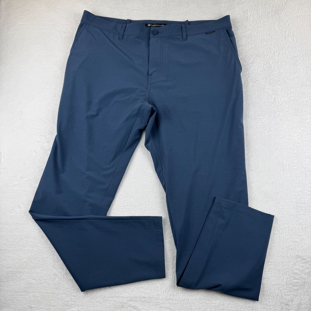 Travis Mathew Golf Pants Mens 42 Navy Blue Performance Stretch Tech Chino Leg